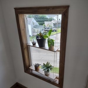 Hanging window shelf